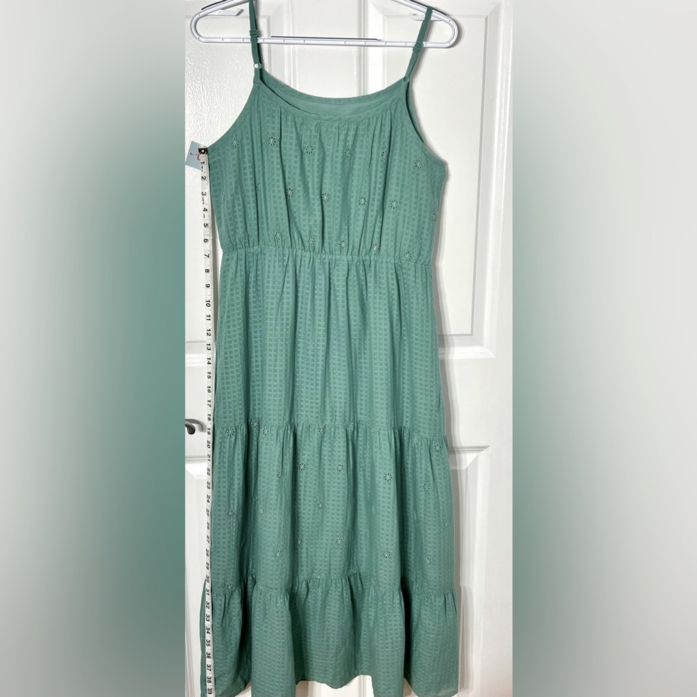 CAT & JACK/SUMMERTIME /Size XXL Girl / S-M Women- TEAL EYELET TIERES DRESS - Picture 13 of 14
